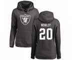 Oakland Raiders #20 Daryl Worley Ash One Color Pullover Hoodie