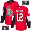 Ottawa Senators #12 Marian Gaborik Authentic Red Fashion Gold NHL Jersey