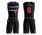 Chicago Bulls #8 Zach LaVine Authentic Black Basketball Suit Jersey - City Edition
