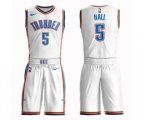 Oklahoma City Thunder #5 Devon Hall Swingman White Basketball Suit Jersey - Association Edition