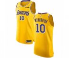Los Angeles Lakers #10 Sviatoslav Mykhailiuk Authentic Gold Basketball Jersey - Icon Edition