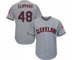 Cleveland Indians #48 Tyler Clippard Replica Grey Road Cool Base Baseball Jersey