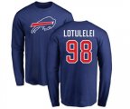 Buffalo Bills #98 Star Lotulelei Royal Blue Name & Number Logo Long Sleeve T-Shirt