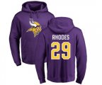 Minnesota Vikings #29 Xavier Rhodes Purple Name & Number Logo Pullover Hoodie