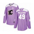 Calgary Flames #49 Jakob Pelletier Authentic Purple Fights Cancer Practice Hockey Jersey