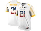 2016 US Flag Fashion 2016 Men's Oregon Ducks Spring Game Mighty Oregon #21 Webfoot 100th Rose Bowl Game Elite Jersey - White