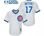 Chicago Cubs #17 Kris Bryant Authentic White Home Cooperstown Baseball Jersey