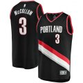 Portland Trail Blazers #3 C.J. McCollum Fanatics Branded Black 2020-21 Fast Break Replica Jersey