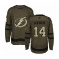 Tampa Bay Lightning #14 Patrick Maroon Authentic Green Salute to Service Hockey Jersey