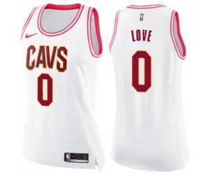 Women\'s Cleveland Cavaliers #0 Kevin Love Swingman White Pink Fashion Basketball Jersey
