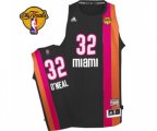 Miami Heat #32 Shaquille O'Neal Swingman Black ABA Hardwood Classic Finals Patch Basketball Jersey