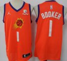Phoenix Suns #1 Devin Booker Swingman Orange Finished Basketball Jersey