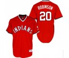 Cleveland Indians #20 Eddie Robinson Replica Red 1974 Turn Back The Clock Baseball Jersey