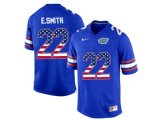 2016 US Flag Fashion Florida Gators E.Smith #22 College Football Jersey - Royal Blue