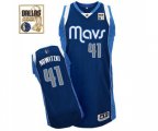 Dallas Mavericks #41 Dirk Nowitzki Authentic Navy Blue Alternate Champions Patch Basketball Jersey