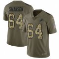 Detroit Lions #64 Travis Swanson Limited Olive Camo Salute to Service NFL Jersey
