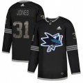 San Jose Sharks #31 Martin Jones Black Authentic Classic Stitched NHL Jersey