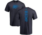 Oklahoma City Thunder #40 Shawn Kemp Navy Blue One Color Backer T-Shirt