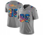 Las Vegas Raiders #96 Clelin Ferrell Multi-Color 2020 NFL Crucial Catch NFL Jersey Greyheather