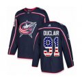 Columbus Blue Jackets #91 Anthony Duclair Authentic Navy Blue USA Flag Fashion NHL Jersey