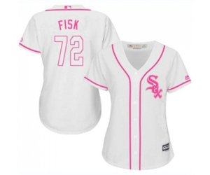 Women\'s Chicago White Sox #72 Carlton Fisk Replica White Fashion Cool Base Baseball Jersey