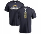 Los Angeles Chargers #5 Tyrod Taylor Navy Blue Backer T-Shirt