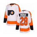 Philadelphia Flyers #28 Chris Bigras Authentic White Away Hockey Jersey