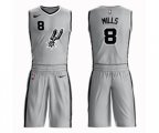 San Antonio Spurs #8 Patty Mills Swingman Silver Basketball Suit Jersey Statement Edition