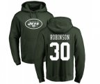 New York Jets #30 Rashard Robinson Green Name & Number Logo Pullover Hoodie