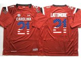 South Carolina Gamecocks #21 Marcus Lattimore Red USA Flag College Jersey