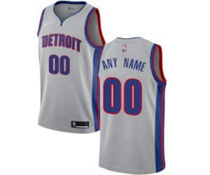 Detroit Pistons Customized Authentic Silver Basketball Jersey Statement Edition