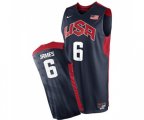 Nike Team USA #6 LeBron James Authentic Navy Blue 2012 Olympics Basketball Jersey