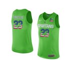 2016 US Flag Fashion Michigan State Spartans Draymond Green #23 College Basketball Authentic Jersey - Apple Green