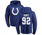 Indianapolis Colts #92 Margus Hunt Royal Blue Name & Number Logo Pullover Hoodie