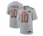 Kansas City Chiefs #10 Isiah Pacheco Gray Super Bowl LVII Patch Atmosphere Fashion Stitched Game Jersey