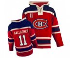 Montreal Canadiens #11 Brendan Gallagher Authentic Red Sawyer Hooded Sweatshirt NHL Jersey