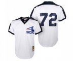 Chicago White Sox #72 Carlton Fisk Authentic White Throwback Baseball Jersey