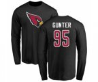 Arizona Cardinals #95 Rodney Gunter Black Name & Number Logo Long Sleeve T-Shirt
