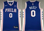 Philadelphia 76ers #0 Tyrese Maxey Royal 75th Anniversary Icon Edition Swingman Stitched Jersey