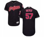 Cleveland Indians #57 Shane Bieber Navy Blue Alternate Flex Base Authentic Collection Baseball Jersey