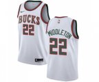 Milwaukee Bucks #22 Khris Middleton Swingman White Fashion Hardwood Classics NBA Jersey