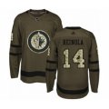 Winnipeg Jets #14 Ville Heinola Authentic Green Salute to Service Hockey Jersey