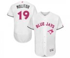 Toronto Blue Jays #19 Paul Molitor Authentic White 2016 Mother's Day Fashion Flex Base Baseball Jersey