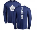 Toronto Maple Leafs #17 Wendel Clark Royal Blue Backer Long Sleeve T-Shirt