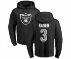 Oakland Raiders #3 Drew Kaser Black Name & Number Logo Pullover Hoodie