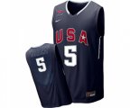 Nike Team USA #5 Kevin Durant Swingman Navy Blue 2010 World Basketball Tournament Jersey