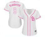 Women's St. Louis Cardinals #9 Enos Slaughter Replica White Fashion Cool Base Baseball Jersey