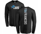 Detroit Lions #97 Ricky Jean Francois Black Backer Long Sleeve T-Shirt