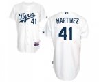 Detroit Tigers #41 Victor Martinez Authentic White Los Tigres Baseball Jersey
