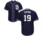 San Diego Padres #19 Tony Gwynn Replica Navy Blue Alternate 1 Cool Base Baseball Jersey